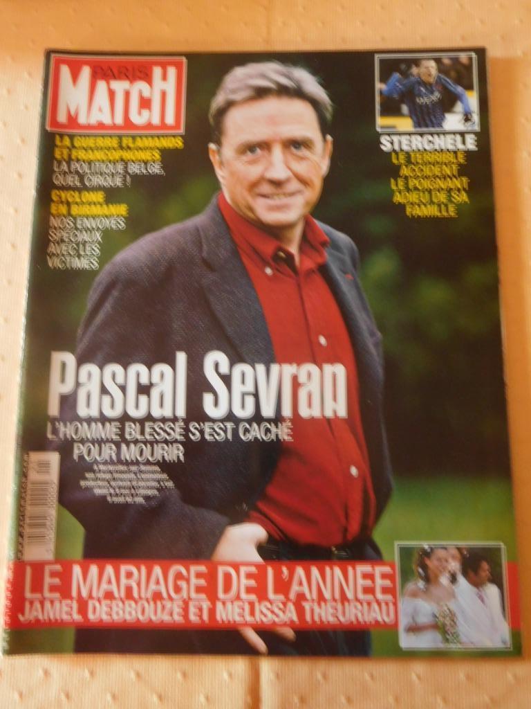 Paris Match Pascal Sevran l'homme blessé s'est caché pour mo, Enlèvement ou Envoi, Comme neuf, Musique, Cinéma ou TV