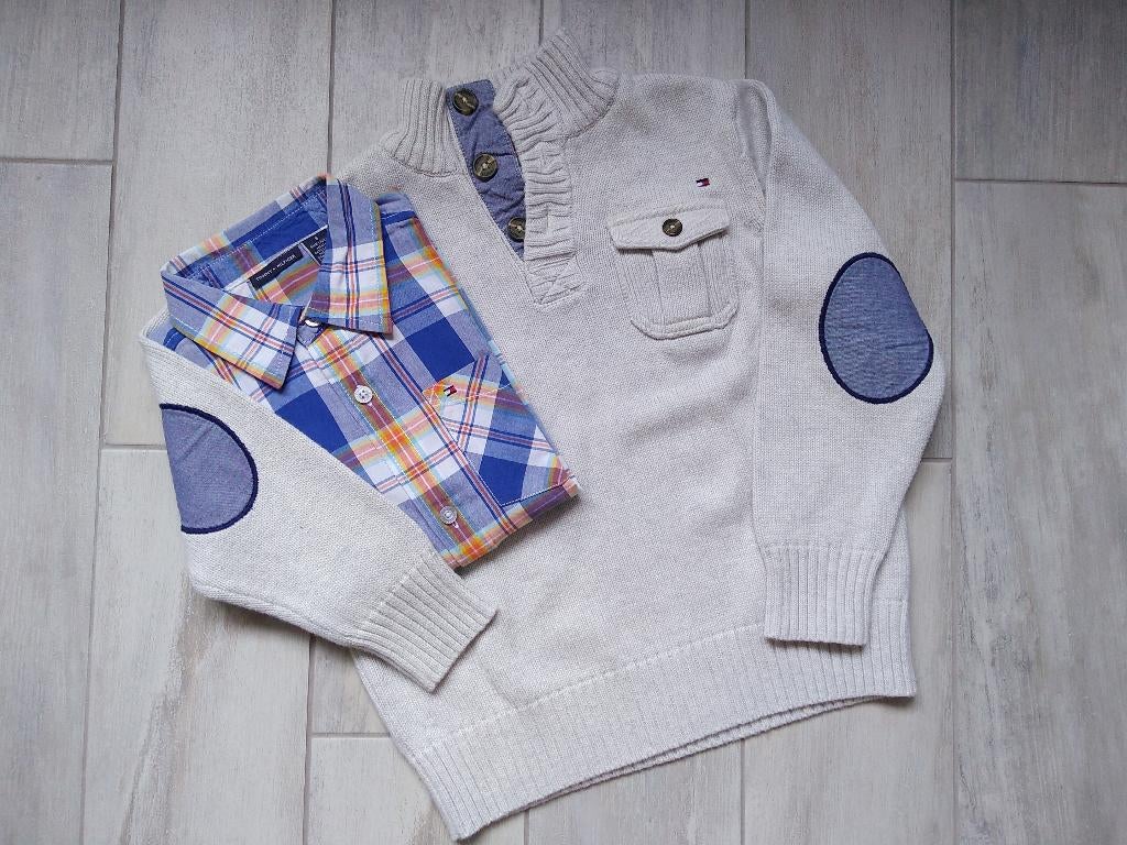 ★ M116 - Set trui + hemd Tommy Hilfiger, Enfants & Bébés, Vêtements enfant | Taille 116, Comme neuf, Garçon, Ensemble, Enlèvement ou Envoi