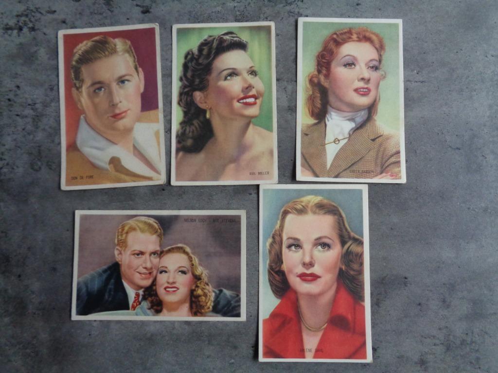 KWATTA  CHOCOLADE film sterren eind 40s begin 50s 5X GROTE, Ophalen of Verzenden