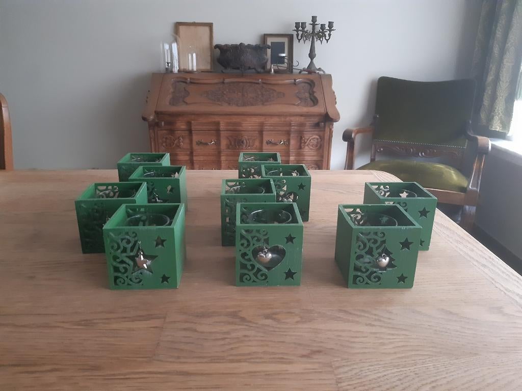 10 nieuwe theelichthouders 🌲, Ophalen of Verzenden, Nieuw