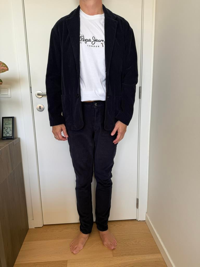 Costume AméricainVintage en velours côtelé bleu taille 46/29, Enlèvement ou Envoi, American Vintage, Comme neuf, Bleu