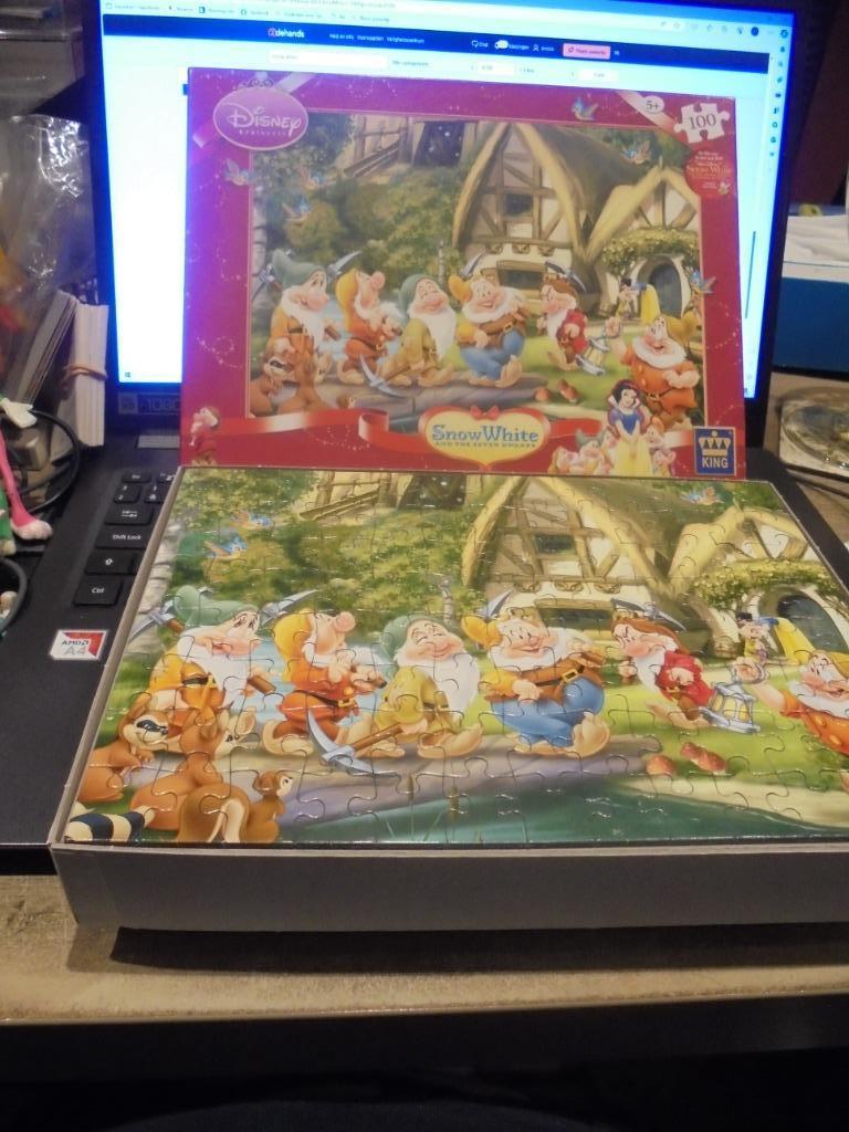 puzzel Sneeuwwitje en de 7 dwergen, Ophalen of Verzenden, Zo goed als nieuw, Overige typen