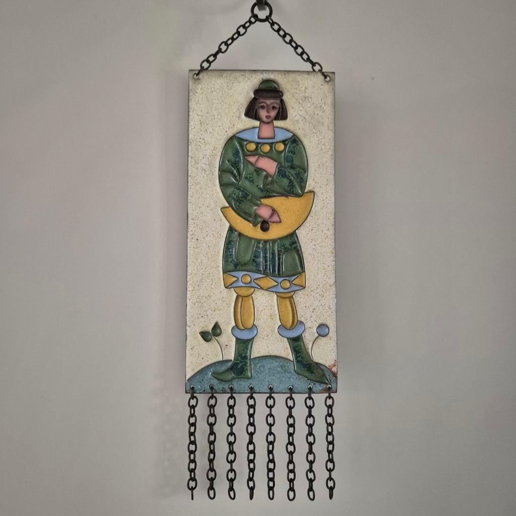 Emaille plaatje van muzikant, Antiek en Kunst, Ophalen of Verzenden
