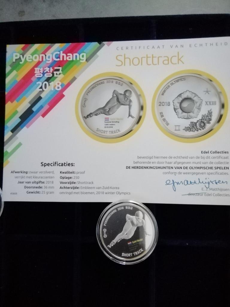 Olympische spelen 2018 herdenkingsmunt,shortrack., Enlèvement ou Envoi
