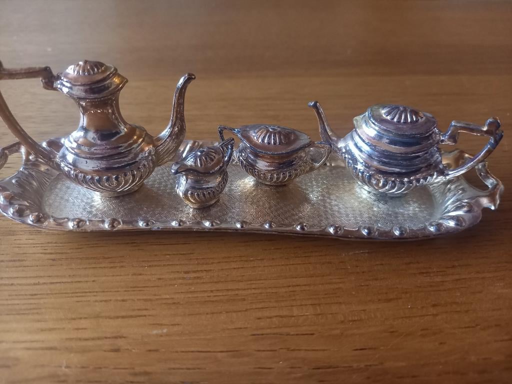 Vaisselle décorative miniature + 2 cygnes vintage (sel/sucre, Enlèvement