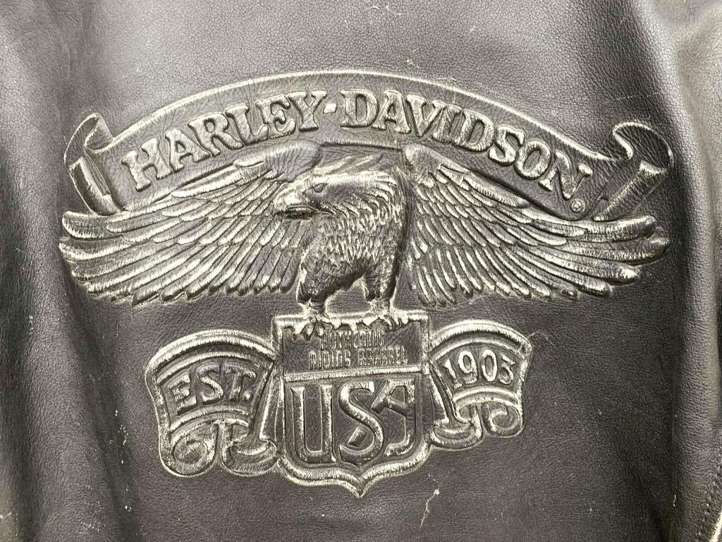 Harley Davidson old skool leder jack maat L, Ophalen of Verzenden, Harley Davidson