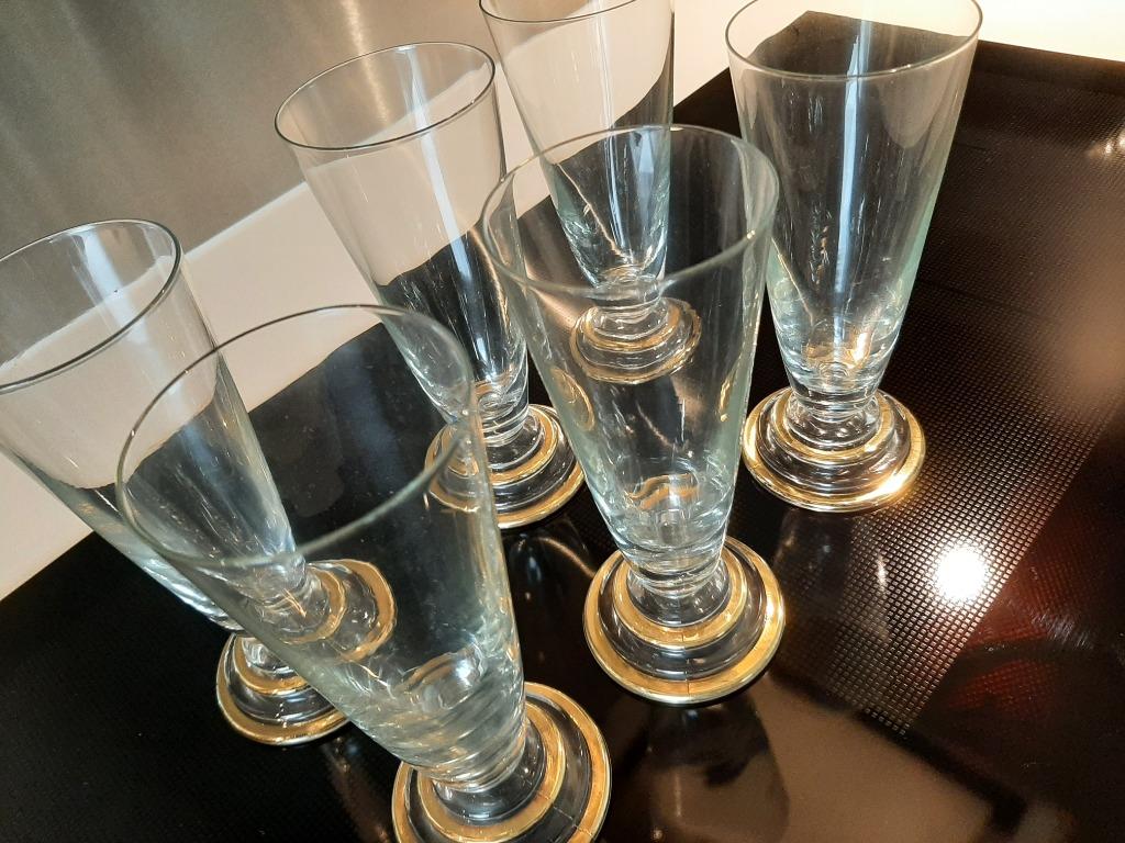 GLAZEN MET GOUDEN BIES AAN VOET "6 STUKS", Enlèvement