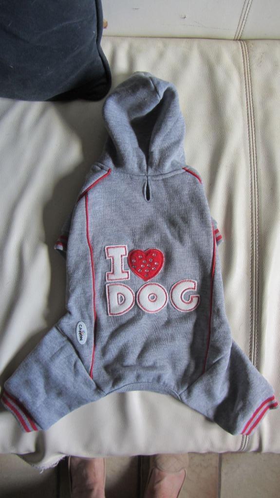 Manteau pour chien avec capuche I love dog, Enlèvement, Neuf, Manteau pour chien
