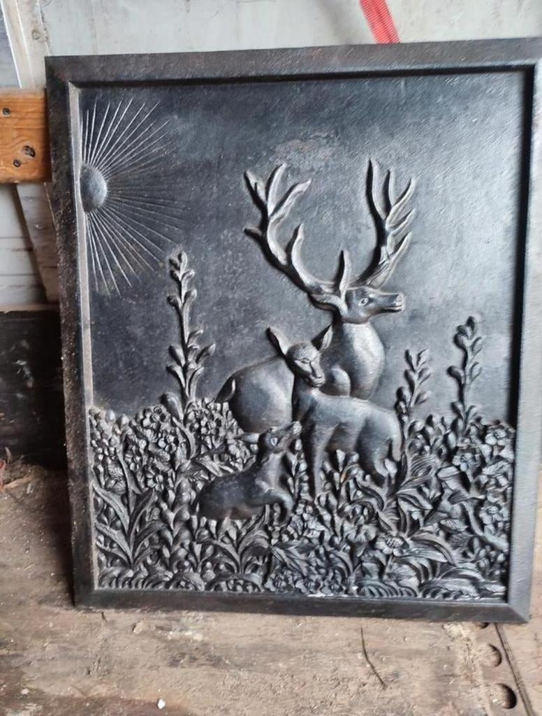 Plaque en fonte de cheminée ou déco, Maison & Meubles, Enlèvement, Utilisé