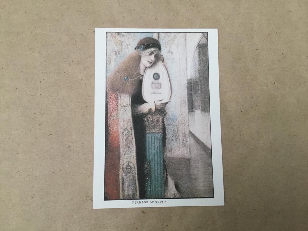 Carte postale Fernand Knopff, un musicien non décrite, Enlèvement ou Envoi