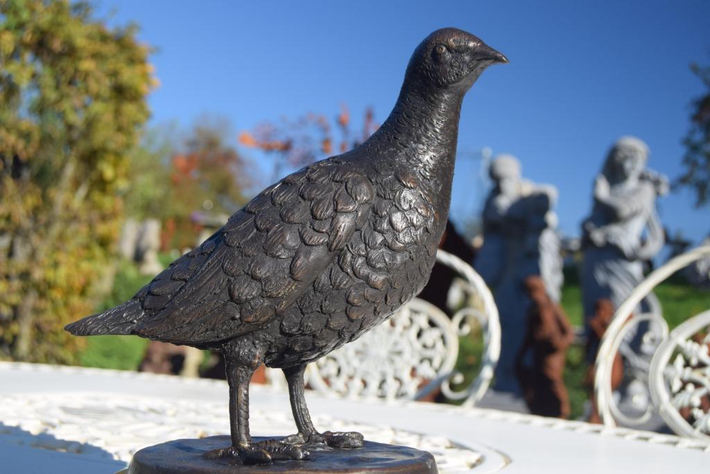 Schitterende bronzen patrijs op marmeren voet, Ophalen of Verzenden, Brons
