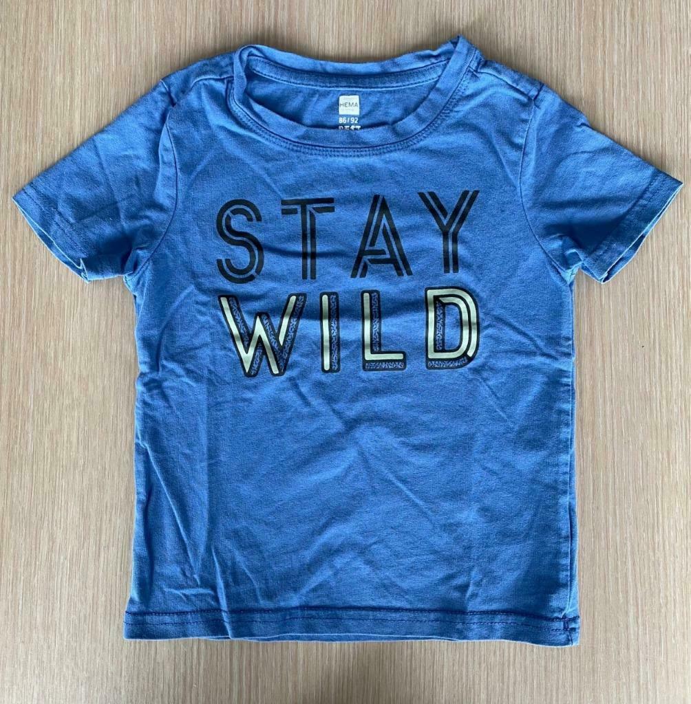 Blauwe t-shirt Hema maat 86-92, Kinderen en Baby's, Babykleding | Maat 86, Gebruikt, Verzenden, Hema, Jongetje