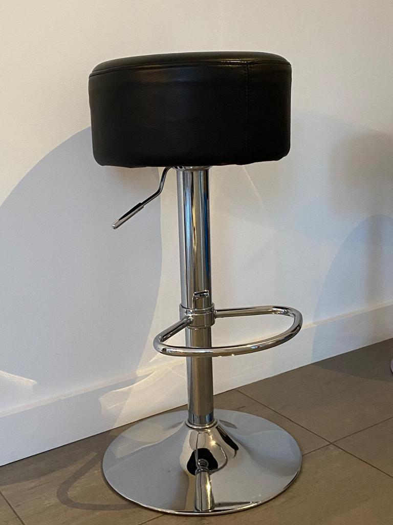 Chaises de bar noires, 90 cm ou plus, 2 tabourets, Comme neuf, Enlèvement