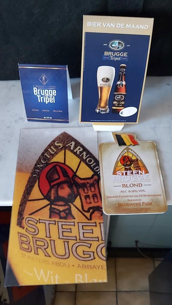 Steenbrugge En Brugge tripel tafel zeters, Verzamelen, Biermerken, Ophalen of Verzenden, Zo goed als nieuw