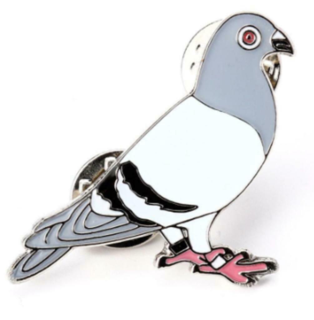 Duif metalen pin broche - 36 x 30 mm, Ophalen of Verzenden, Nieuw, Dier of Natuur, Speldje of Pin