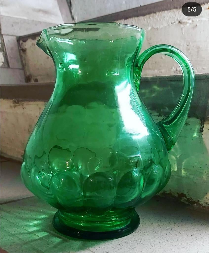 Carafe en verre vert, Enlèvement ou Envoi