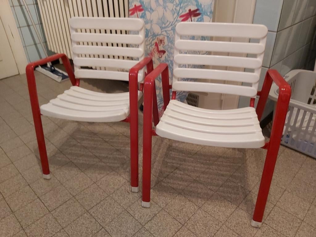 Lot - tuinstoelen voor kinderen - 2 stuks, Tuin en Terras, Tuinstoelen, Kunststof, Stapelbaar, Ophalen