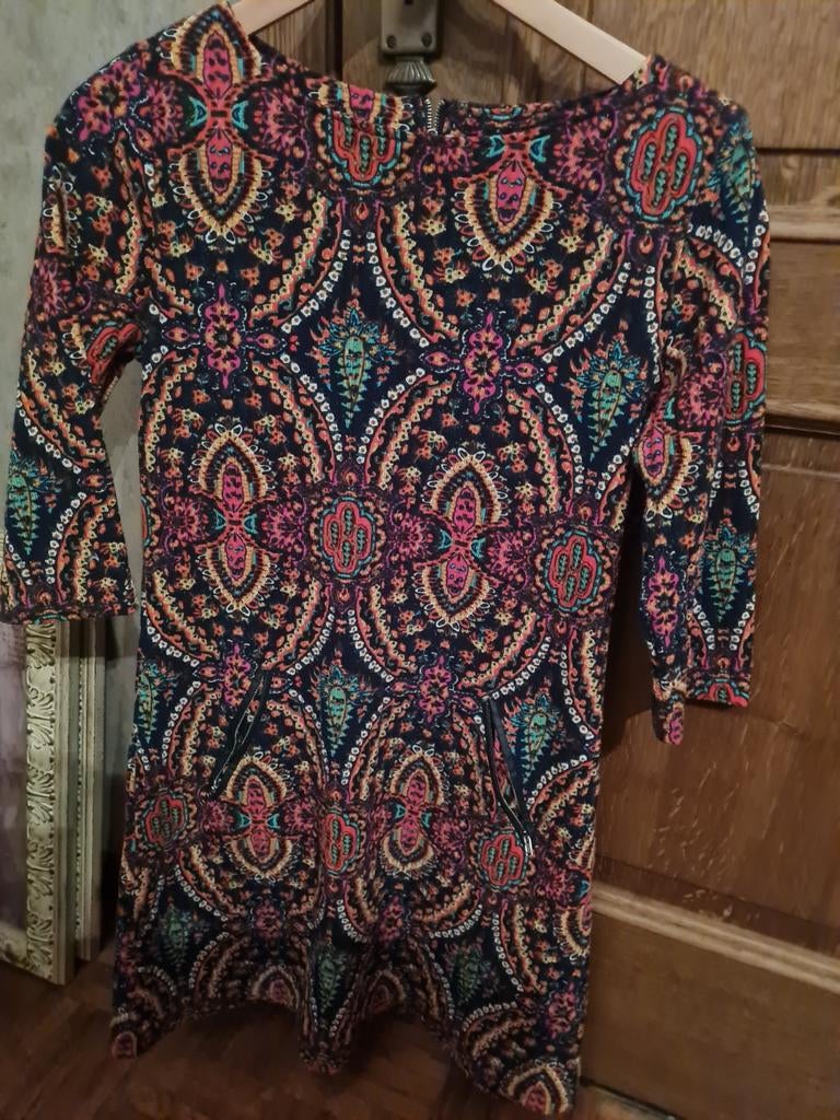 Multicolor warme jurk fluweel Medium, Enlèvement ou Envoi, Bleu, Robe