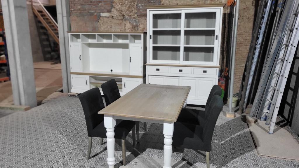 Eetkamer met TV-kast landelijke stijl, Huis en Inrichting, Complete eetkamers, Ophalen, Zo goed als nieuw, Landelijk