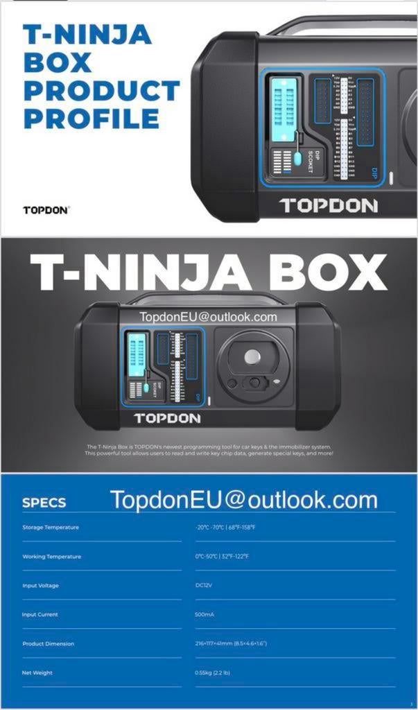 T-Ninja Box TOPDON Keyprog, Ophalen of Verzenden, Nieuw