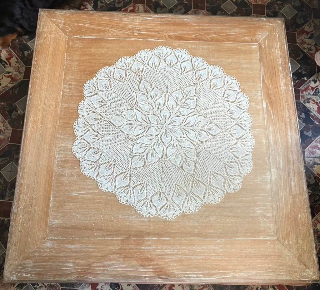 Eiken salontafel, Ophalen, Gebruikt, Beige, Vierkant
