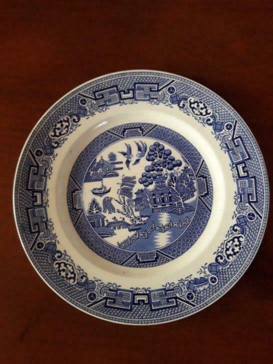 delfts blauw bord willow 1792 ridgway north staffordshire, Antiek en Kunst, Ophalen