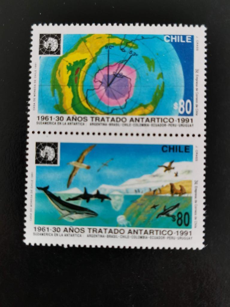Chili 1991 - 30e anniversaire du Traité sur l'Antarctique **, Enlèvement ou Envoi, Non oblitéré, Amérique du Sud