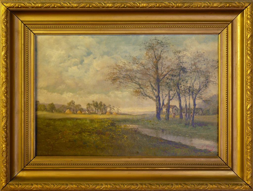 Olieverfschilderij op doek / Y. Moury / Landschap / ca. 1900, Antiek en Kunst, Ophalen