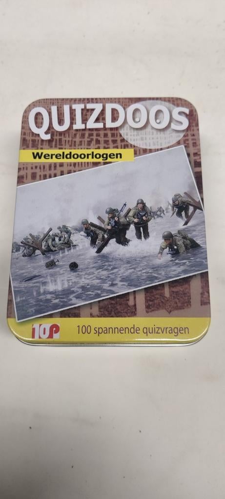 Wereldoorlogen, quizdoos. 50 kaarten met 100 vragen, Hobby en Vrije tijd, Ophalen of Verzenden, Zo goed als nieuw