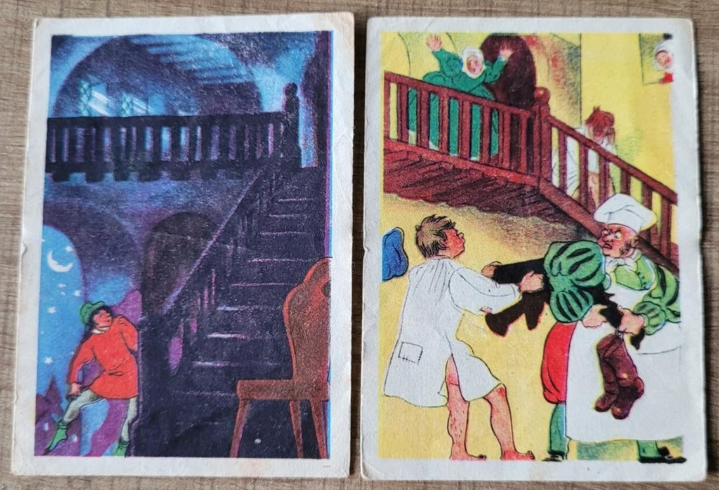 2 verzamelprentjes Tijl Uilenspiegel (Meurisse chocolade), Verzamelen, Ophalen of Verzenden, Gebruikt