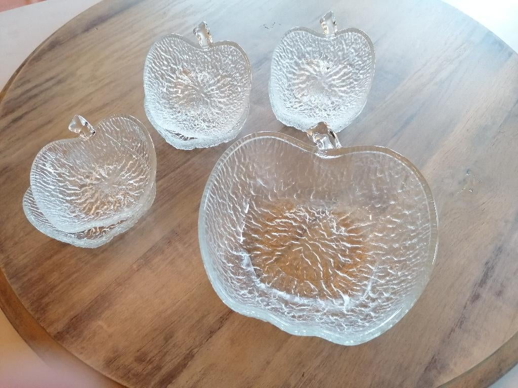 Vintage fruitschaal met kleintjes, Huis en Inrichting, Ophalen, Overige stijlen, Glas, Schaal of Schalen