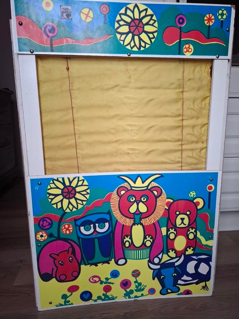 Vintage poppentheater +15 poppen, Ophalen of Verzenden, Gebruikt