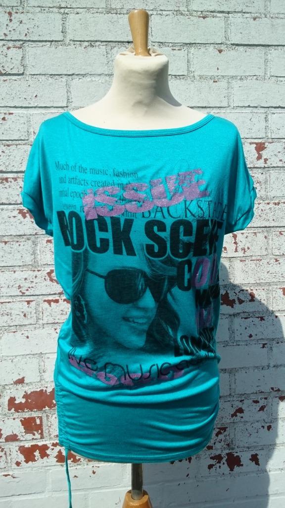 mooi groen t-shirt met frons print + tekst Rock Scene ... TU, Maat 38/40 (M), Nieuw, Ophalen of Verzenden, Korte mouw