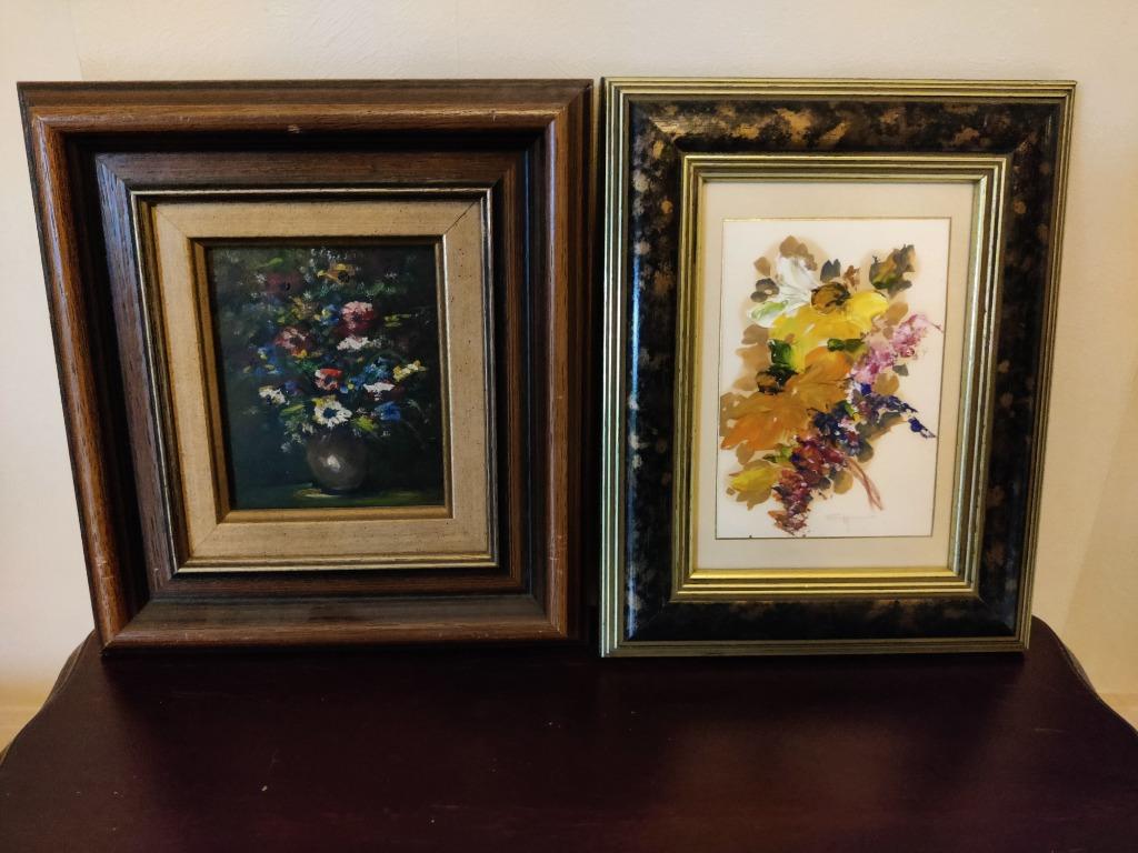 2 peintures florales, Antiquités & Art, Art | Peinture | Classique, Enlèvement