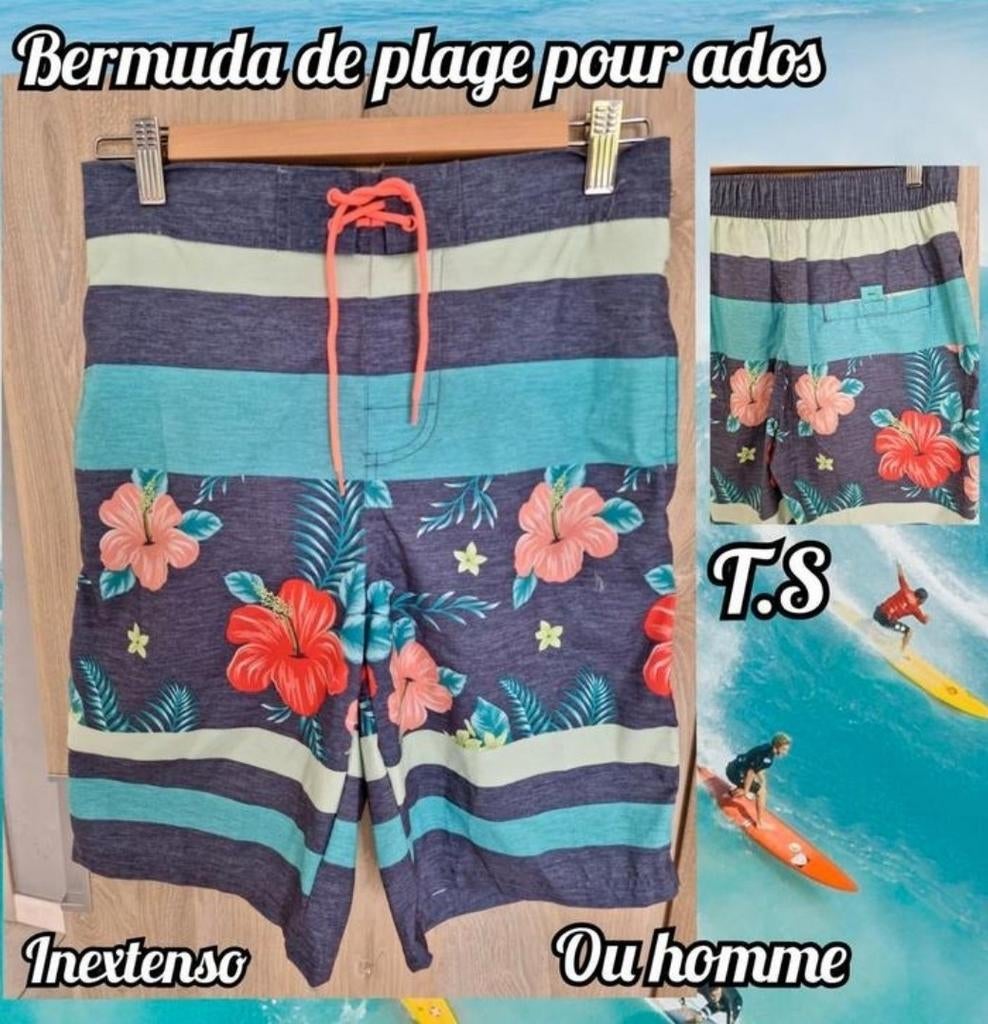 Bermuda de bain pour adolescent ou homme-In Extenso-T.S, Enlèvement ou Envoi, Taille 46 (S) ou plus petite, In extenso, Short de bain