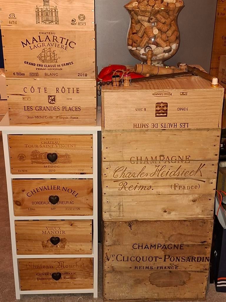 ️️ ⚠️Caisse à Champagne 45€ la Caisse vide en bois bar vin, Collections, Enlèvement