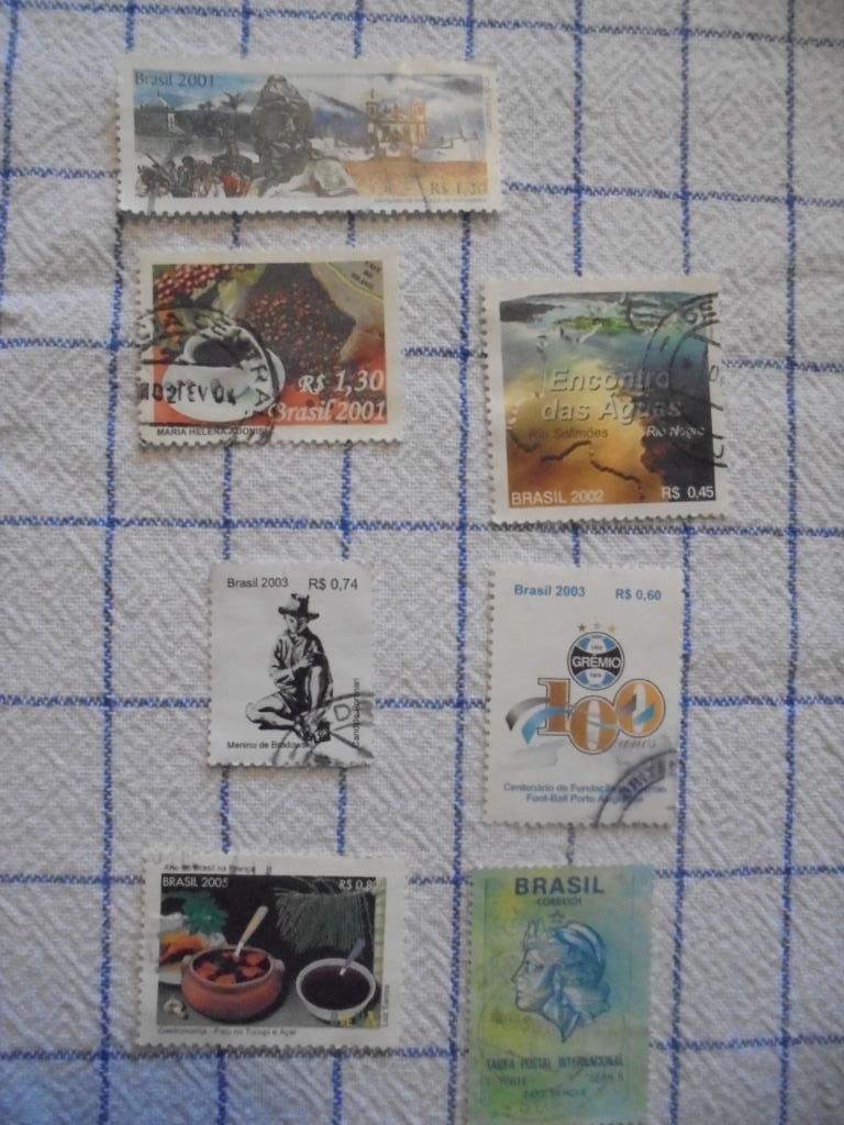 7 timbres oblitérés du BRÉSIL 2001-2002-2003-2005, Enlèvement ou Envoi, Utilisé