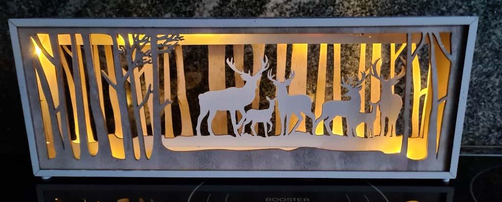 sfeerverlichting-kersttafereel met herten-lees info aub, Diversen, Ophalen, Zo goed als nieuw