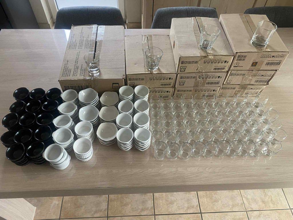 diverse potjes en glaasjes voor bv. buffetten - 348 stuks, Huis en Inrichting, Ophalen of Verzenden