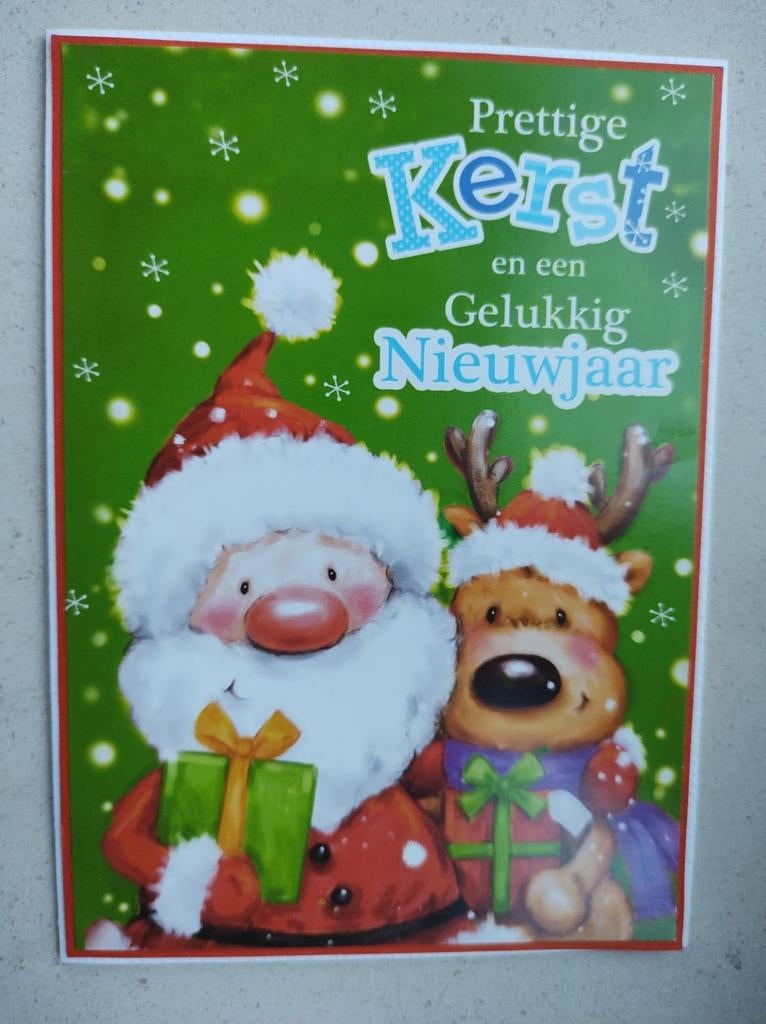 Zelfgemaakte kerstkaart met omslag, Hobby & Loisirs créatifs, Cartes | Maison | Fabrication artisanale, Enlèvement ou Envoi, Neuf