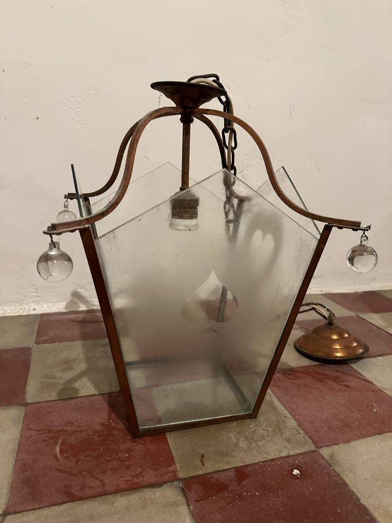 Antieke hanglamp, Huis en Inrichting, Ophalen, Gebruikt, Minder dan 50 cm