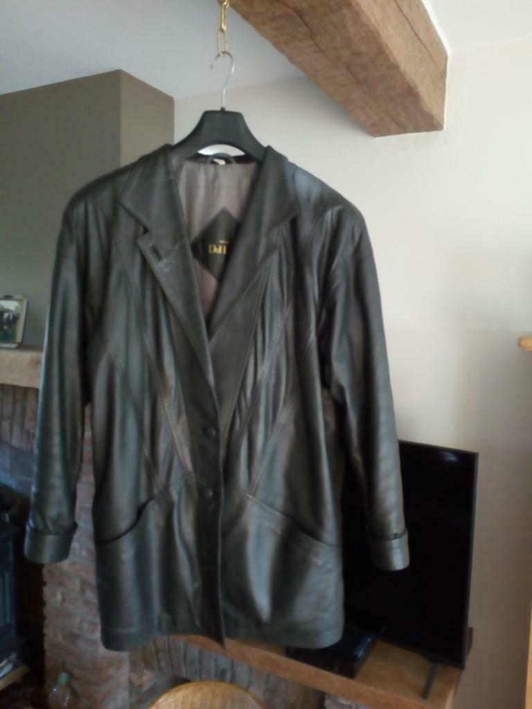 Damesjas ECHT LEDER zwart., Kleding | Dames, Ophalen, Zo goed als nieuw, Maat 38/40 (M), Zwart