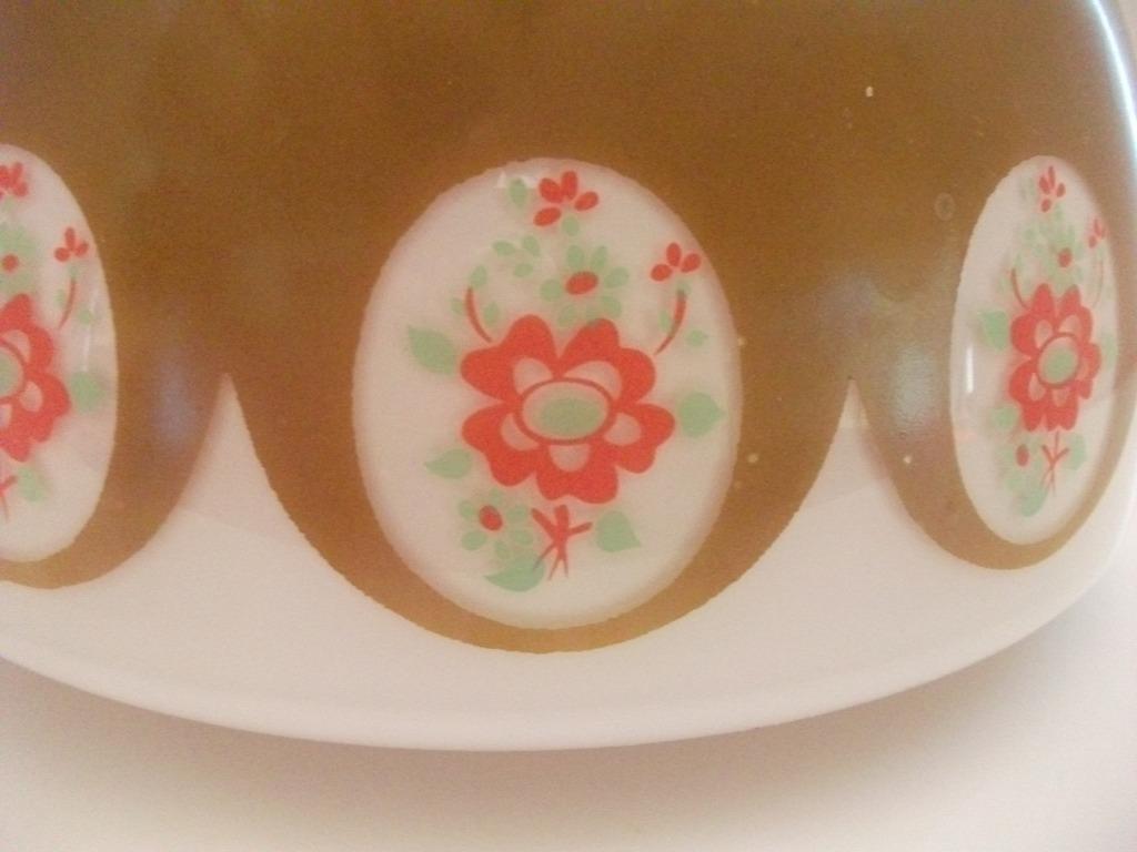 Vintage glazen lampenkap bruin oranje bloemen, Huis en Inrichting, Lampen | Lampenkappen, Ophalen of Verzenden, Gebruikt, Groen
