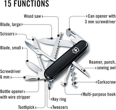 Zwitserse zakmes | Victorinox | Zwart | GRATIS LEVERING, -, Verzenden, VICTORINOX, -