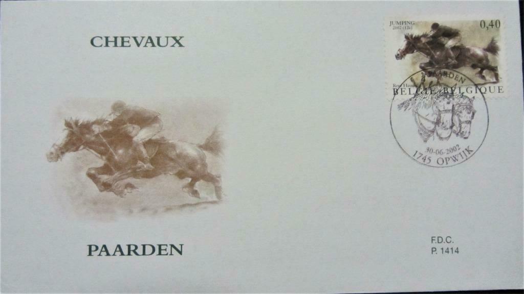 FIRST DAY COVER - BELGIË- PAARDENSPORT, Ophalen of Verzenden, Gestempeld, Sport