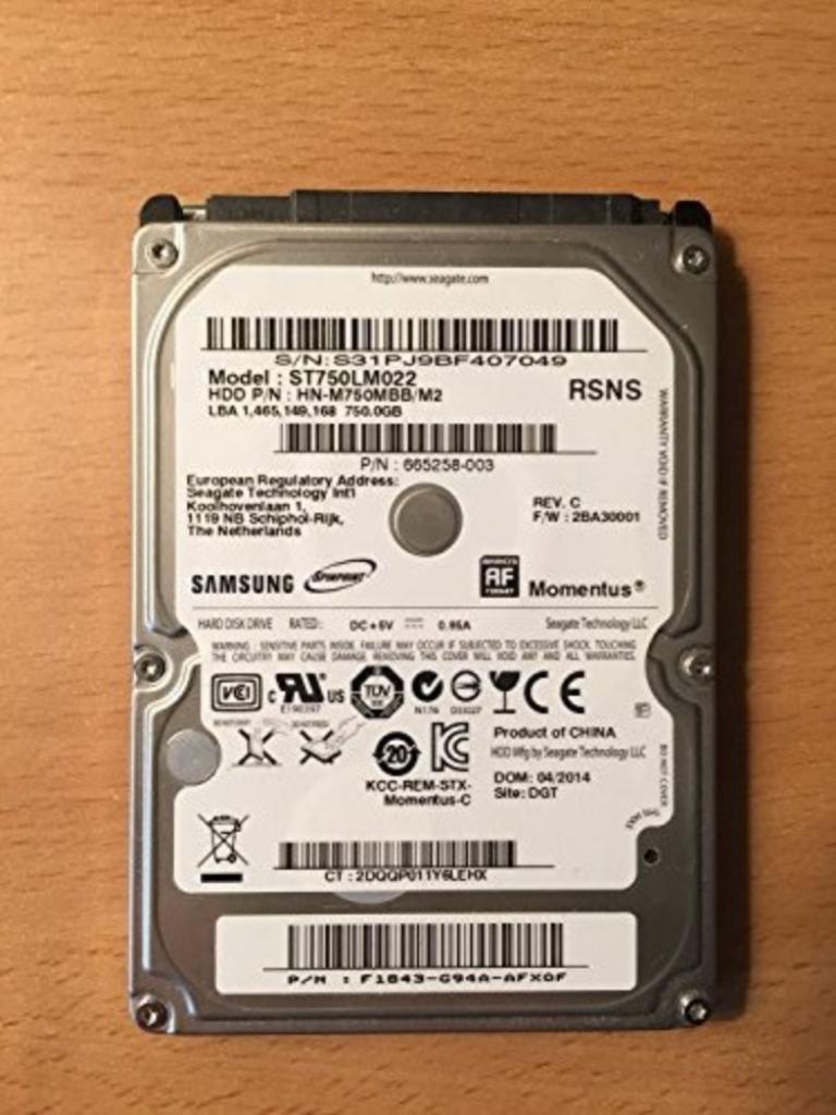 HD Samsung SFNE laptop of externe drive, Computers en Software, Intern, Gebruikt, Ophalen of Verzenden, 750Gb