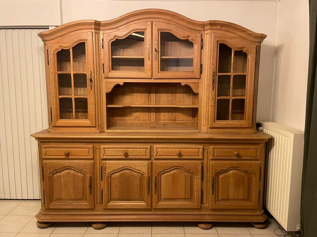 Armoire en bois massif, 200 cm ou plus, Avec tablette(s), Chêne, Massief houten kast