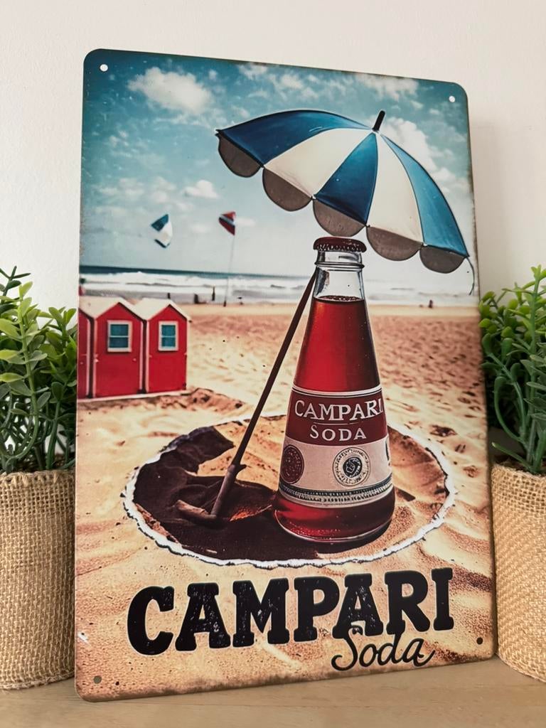Metalen reclamebord Campari, Verzamelen, Merken en Reclamevoorwerpen, Ophalen of Verzenden, Nieuw, Reclamebord