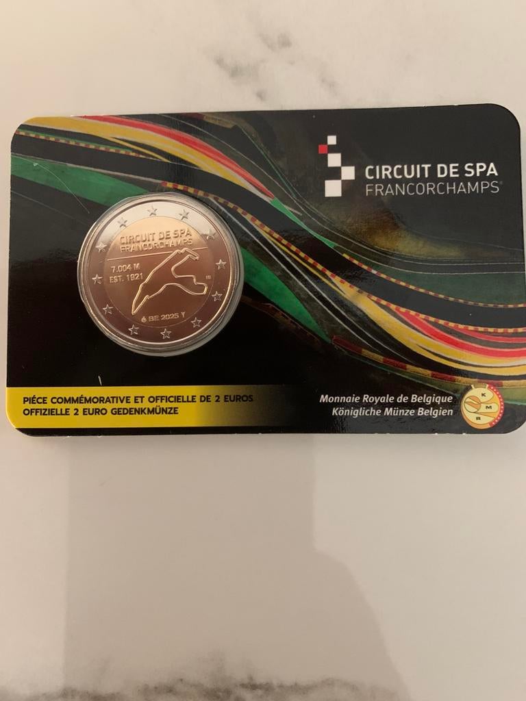 2euro coincard belgie 2025 spa francorchamps F/D, Postzegels en Munten, Ophalen of Verzenden, België, 2 euro, Losse munt