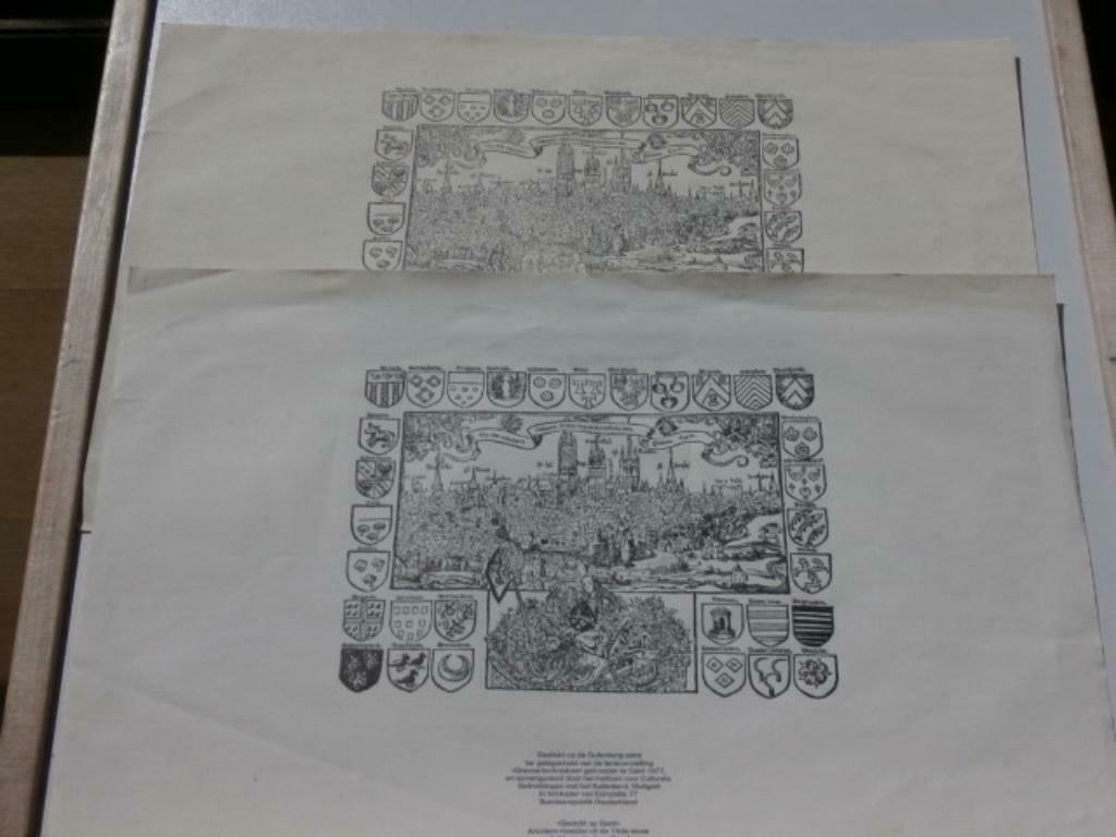 Vue de Gand XVIe siècle: reproduction, Neuf, Enlèvement ou Envoi, Avant 1940, Gravure